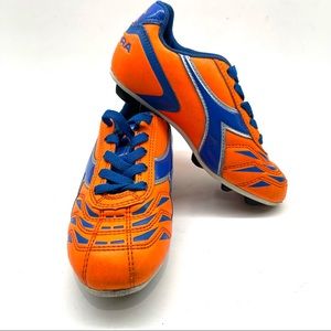 Diadora Soccer Cleats Pink and Blue Youth Size 12 Blue laced Blue Bottoms